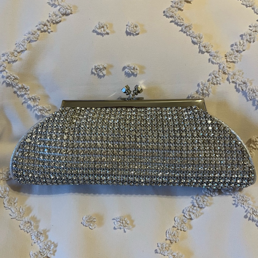 Sondra Roberts Rhinestone Evening Clutch with Chain Strap